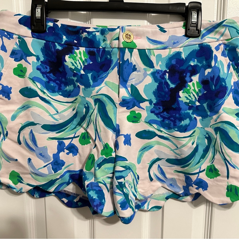 Lilly Pulitzer Buttercup Blue and Green Floral Shorts